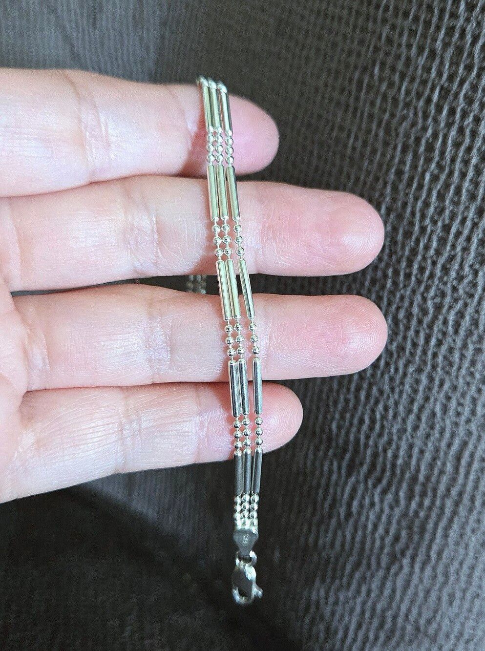 Silver🤍 Bar-Bead Triple3️⃣ Strand Bracelet - NWOT - Picture 13 of 15